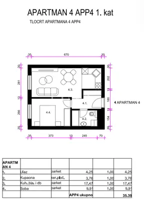 Wohnung 35 m², Resnik - 1 Zimmer + Wohnzimmer, neues Projekt - 7