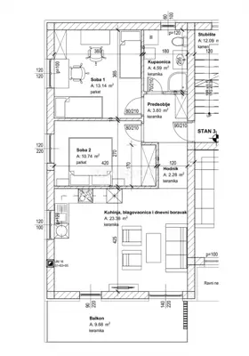 Wohnung 67 m², Viškovo - Marčelji, 2 Schlafzimmer und Terrasse - 8