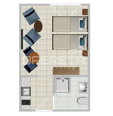 Studio apartment 21.73 m², Vrsar - green views and French balcony - 7