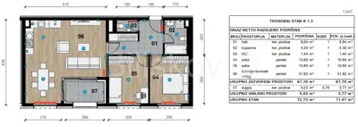 Stan 71 m², Črnomerec, novogradnja s dizalom - 7