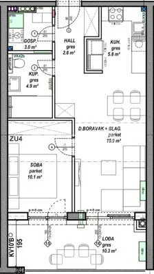 Stan 46 m², Čakovec - Globetka, lođa 10 m² - 6
