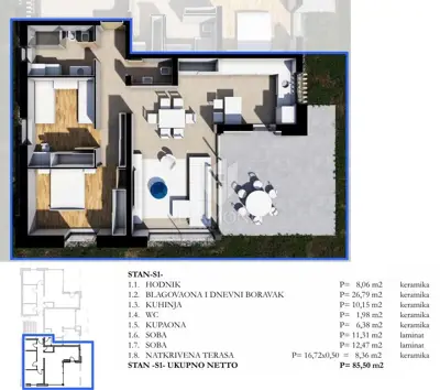 Apartment 86 m², Labin - new build near the center - 3