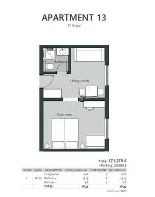 Crikvenica, Crikvenica, Wohnung im Neubau, 1. Stock, 26 m² - 20
