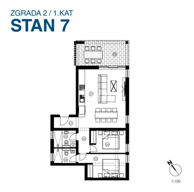 Apartment 79 m², Jezera na Murteru - 2 bedrooms and terrace - 8