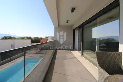 Dvojna vila 158 m², Krk - Okolica, bazen i panoramski pogled na more - 11