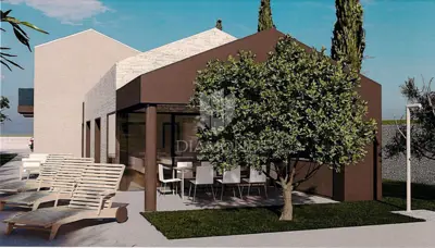 Building plot 1,313 m², Sveti Lovreč - permit for a semi-detached house - 2