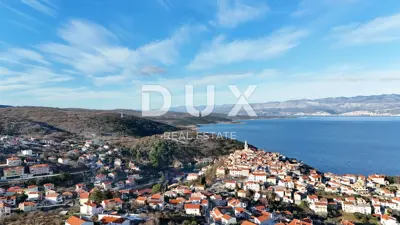 Baugrundstück, Vrbnik - Panoramablick auf das Meer - 4
