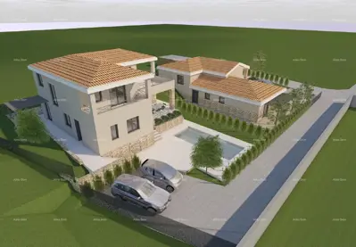 Istra. Bibići. Prodaja građevinskog zemljišta sa ishodovanom pravomoćnom građevinskom dozvolom. , Bibići. - 4