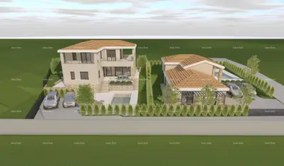 Istra. Bibići. Prodaja građevinskog zemljišta sa ishodovanom pravomoćnom građevinskom dozvolom. , Bibići. - 3