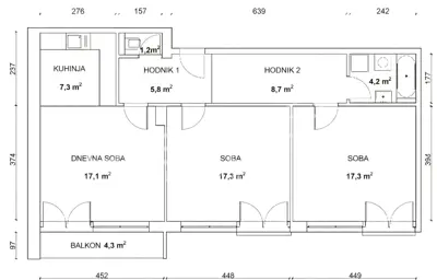 Wohnung 78 m², Gajnice, 3-Zimmer zur Anpassung - 9