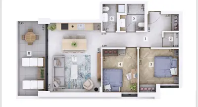 Stan 74 m², Rovinjsko Selo blizu Rovinja, terasa i 2 parkirna mjesta - 7