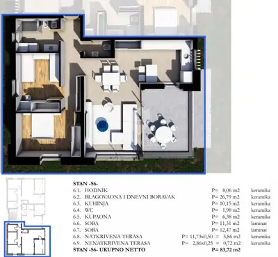 Apartment 83.72 m², Labin - new build near the center - 3