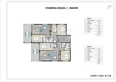 Apartman 76 m², Mandre - 2 spavaće sobe i terasa s pogledom na more - 4