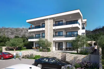 Stan, Omišalj, 2 sobe, terasa 14 m² i vrt