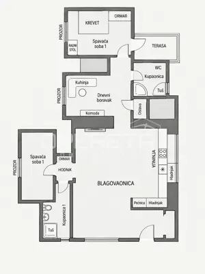 Wohnung 76,7 m², Varaždin, Centar - 3 Zimmer, Terrasse und 2 Badezimmer - 10