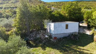 Maslinik 6.138 m², Drenje, Raša - panoramski pogled na more - 6