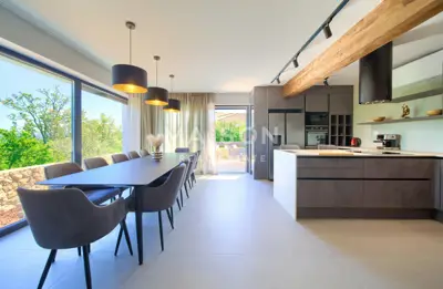 Krk Island, impressive villa with two pools surrounded by greenery - 13