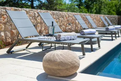 Krk Island, impressive villa with two pools surrounded by greenery - 16