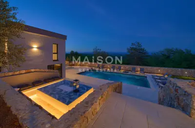 Krk Island, impressive villa with two pools surrounded by greenery - 8