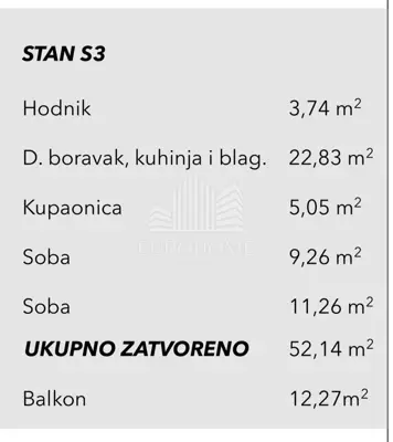 ČIOVO, SALDUN, Stanovi u pretprodaji! 2S stan, Z1, S1 - 4
