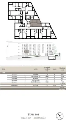 Stan 51.77 m², Črnomerec, novogradnja s loggiom - 3