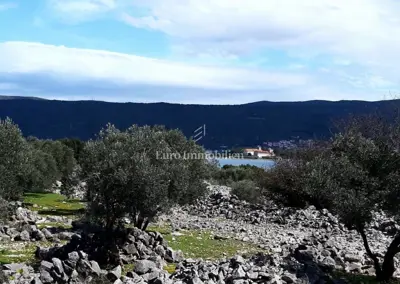 Poljoprivredno zemljište, Otok Krk, pogled na more i pristupni put