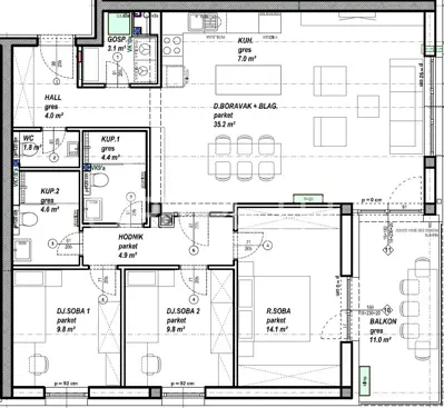 Apartment for sale in Globetka, 98,7 m² - 6