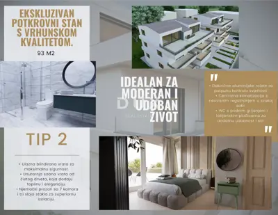 Apartment 93 m², Pag - penthouse in new construction, terrace with sea view - 2