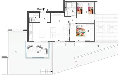 Primošten, dvosobni stan, 78,32 m², vrt 100,20 m² - 10
