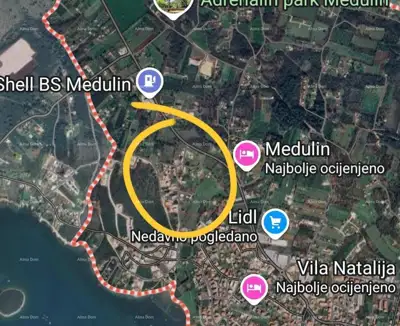 Građevinsko zemljište 600 m², Medulin - ulaz u naselje