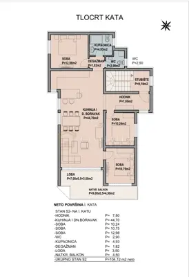 Stan 104 m², Crikvenica - trosoban, lođa i balkon - 3