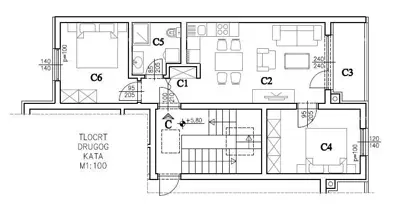 Stan 57 m², Šijana, Pula - 2 spavaće sobe, lođa - 11