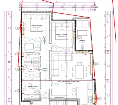 Wohnung 74 m², Vodice - 2 Schlafzimmer, Balkon - 7