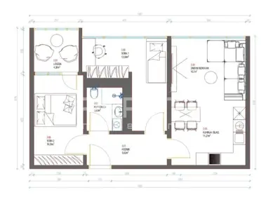 Wohnung 56.5 m², Utrine, 2 Schlafzimmer und Aufzug - 16