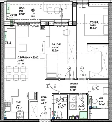 Stan 69 m², Čakovec Globetka - lođa i odabir obloga - 6