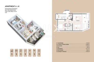 Apartment 69 m², Opatija - Centar, garden terrace - 3