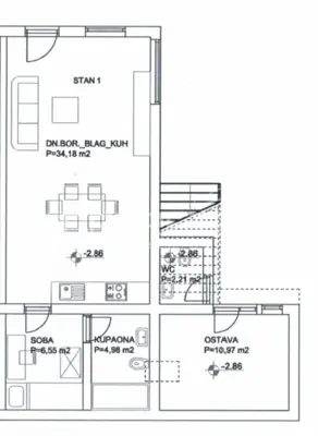 Stan 46 m², Vis centar - terasa i blizina mora - 19