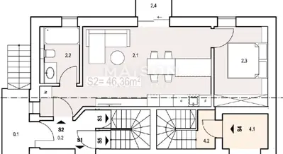 Apartman 46 m², Malinska na Krku, 250 m od mora - 10