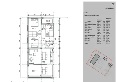 Novalja, modern new build, apartment S2/Z1, net area 76 m² - 9