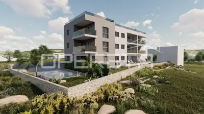 Okrug Gornji, dvosoban stan S7 s krovnom terasom i bazenom - 6