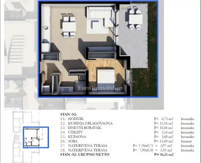 1-room apartment in the city center - Labin - 3