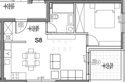 Kraljevečki Novaki, 2-room apartment with loggia, 1st floor of new construction, 53 m² - 15