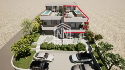 Apartman 100 m², Vodice - panoramska terasa i pogled na more