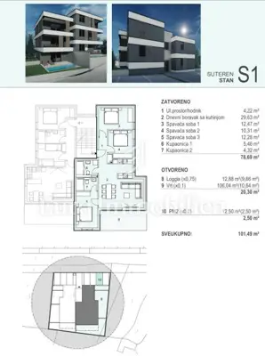 Apartmani 100 m od plaže - novogradnja Šimuni, Pag - 8