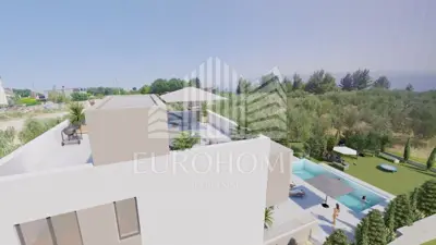 Villa in Podstrana, panoramic view of the sea and islands