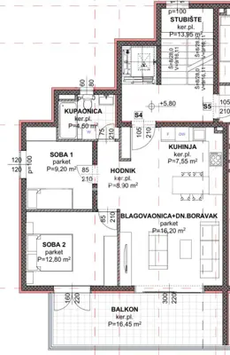 Neu im Angebot - Neubau in Makarska, Wohnung S4 - 6