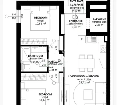 Wohnung 62 m², Lozica - 2 Schlafzimmer, Terrasse und Meerblick - 8