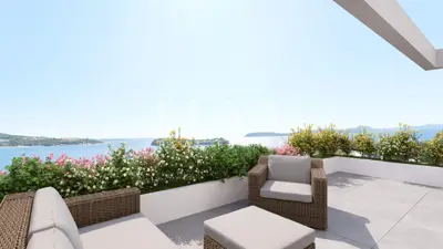 Wohnung 62 m², Lozica - 2 Schlafzimmer, Terrasse und Meerblick