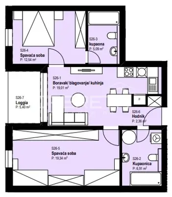 Stan 72 m², Žitnjak - 3 sobe, loggia i parkirno mjesto - 13