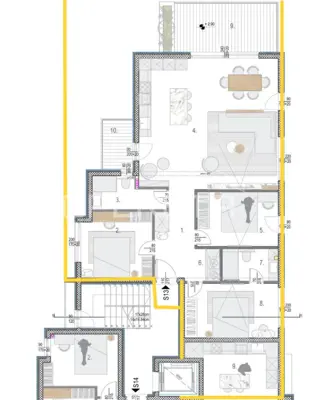 Penthouse 131 m², Okrug Gornji na Čiovu, atemberaubender Panoramablick auf das Meer - 2